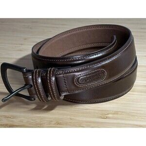 New Columbia Men Leather Casual Belt Double Loop Brown Dress L (38-40) Office